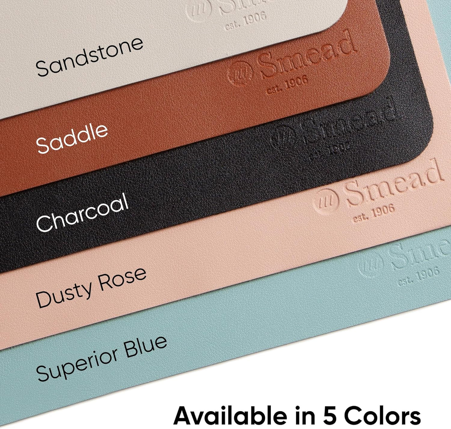 Smead Desk Pad, Vegan Leather Desk Mat with Non-Slip Faux Suede Backing, Perfect Desk Organizer for Office Decor, 23.6” x 13.7” Small, Sandstone (64836)