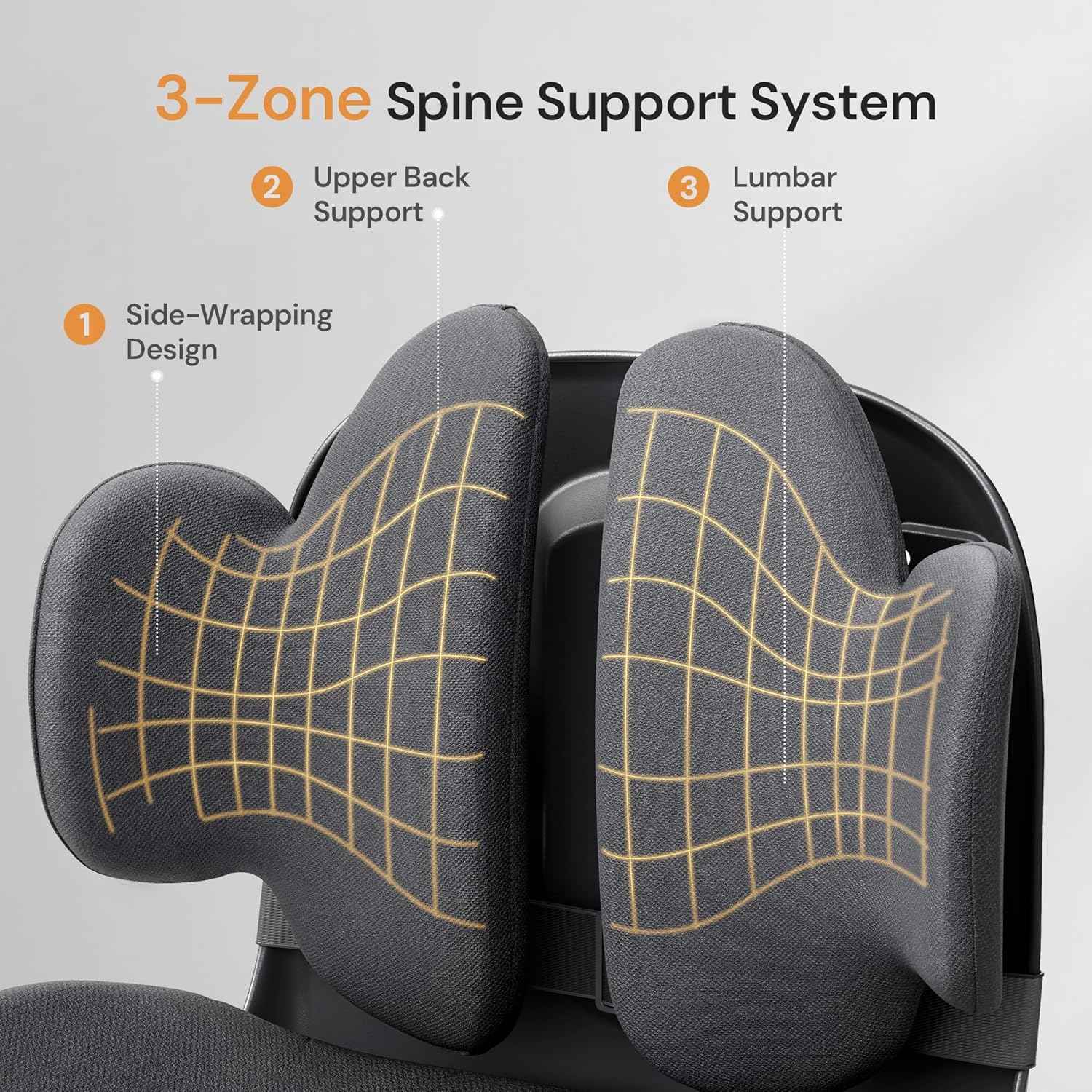 CabSupport M3 Pro Ergonomic Seat Cushion - Upgraded Extra Large & Thick Design, Dynamic Lumbar Support & Spineseat Patented Spine Alignment, Breathable Posture Corrector for Office Chair, Car & Gaming