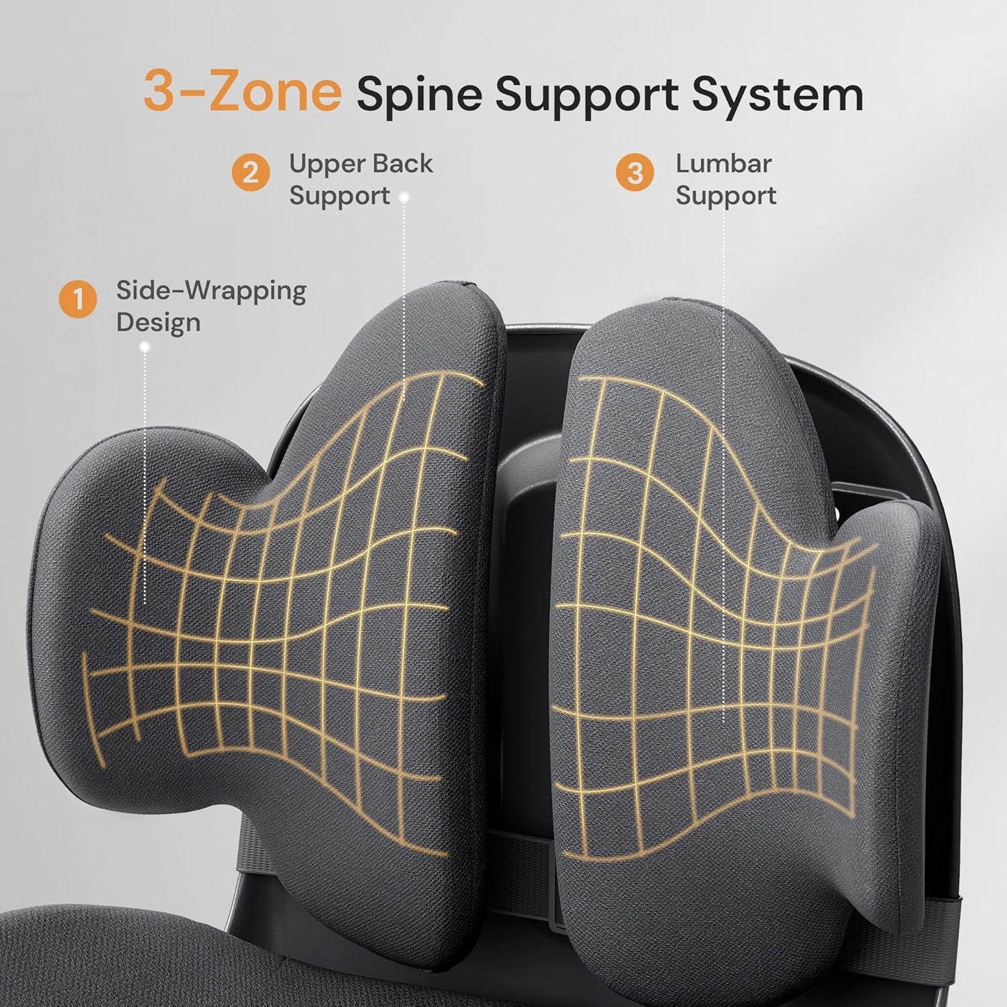 CabSupport M3 Pro Ergonomic Seat Cushion - Upgraded Extra Large & Thick Design, Dynamic Lumbar Support & Spineseat Patented Spine Alignment, Breathable Posture Corrector for Office Chair, Car & Gaming