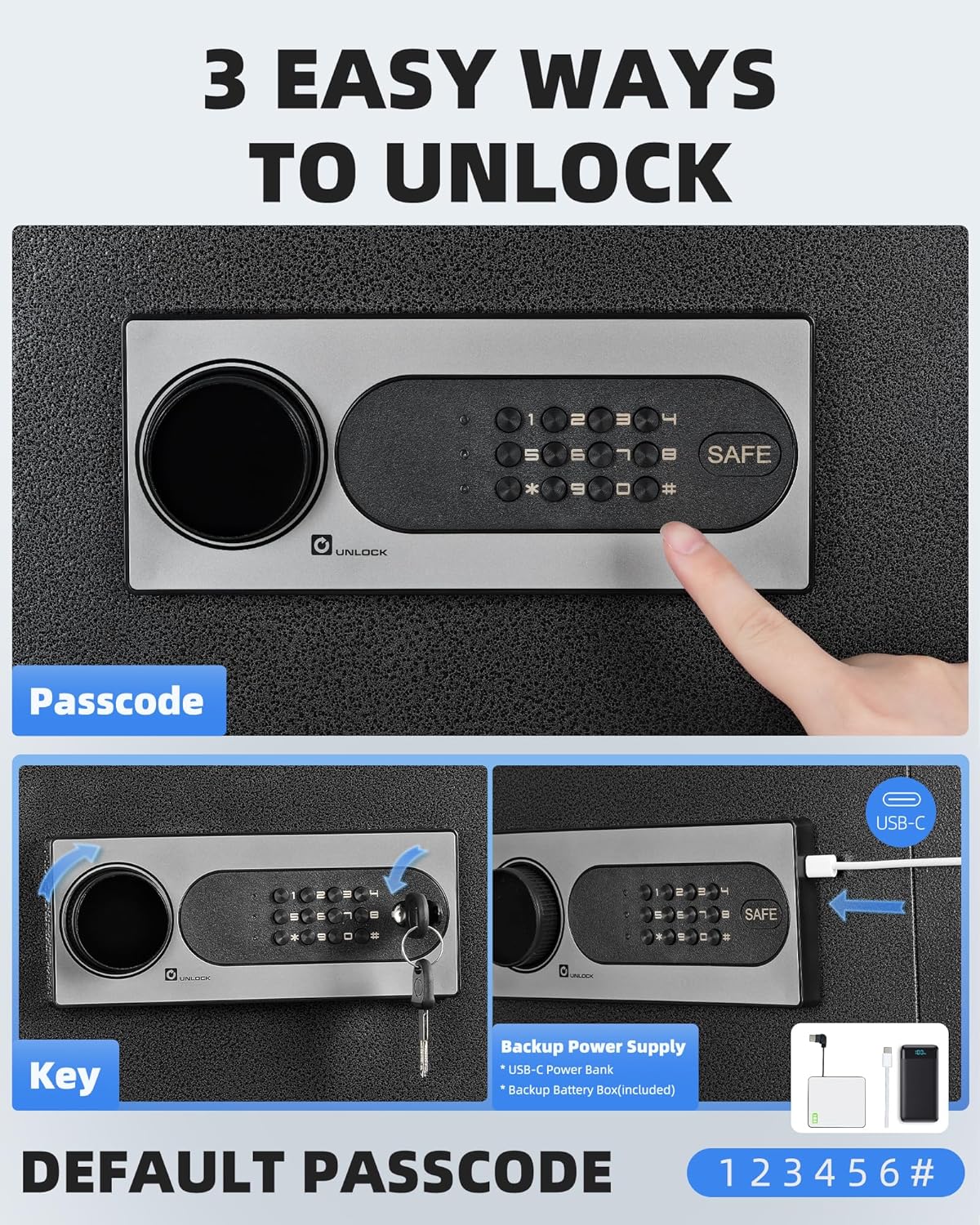 DAYI Drop Safe, 2.6 Cubic Feet Deposit Box with Drop Slot, Depository Safe with Fireproof Bag for Business & Home, Cash box for Documents - DM-52