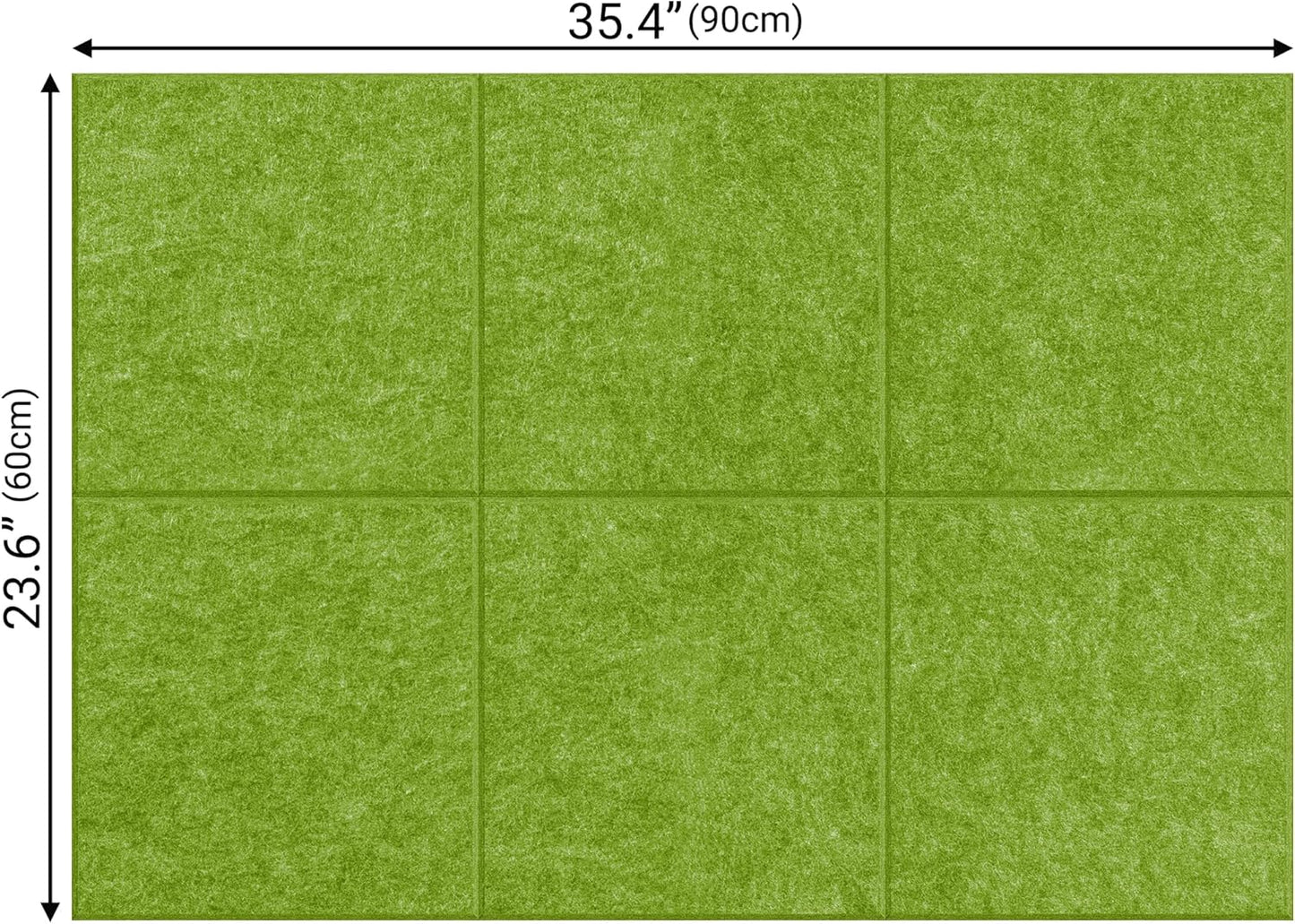 AKTOP Cork Board Bulletin Board 24"x36", 6 Pack Removable Felt Cork Board Tiles for Wall, Large Corkboard Notice Pin Board for Office, School & Home,24 Safe Adhesive Tabs, 20 Push Pins, Grass Green - Lumora Desk