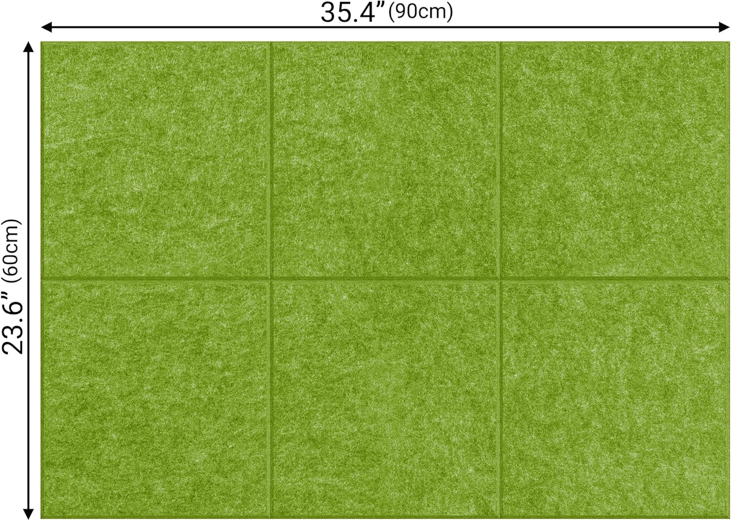 AKTOP Cork Board Bulletin Board 24"x36", 6 Pack Removable Felt Cork Board Tiles for Wall, Large Corkboard Notice Pin Board for Office, School & Home,24 Safe Adhesive Tabs, 20 Push Pins, Grass Green - Lumora Desk