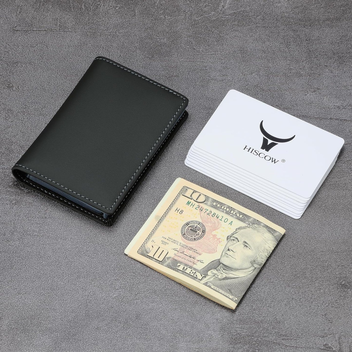 Leather Business Card Case Holder for Men & Women, Italian Calfskin