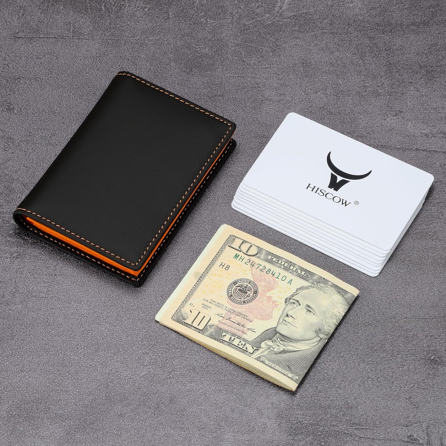 Leather Business Card Case Holder for Men & Women, Italian Calfskin