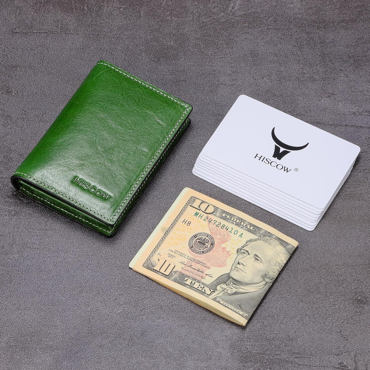 Leather Business Card Case Holder for Men & Women, Italian Calfskin